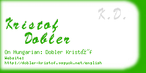 kristof dobler business card